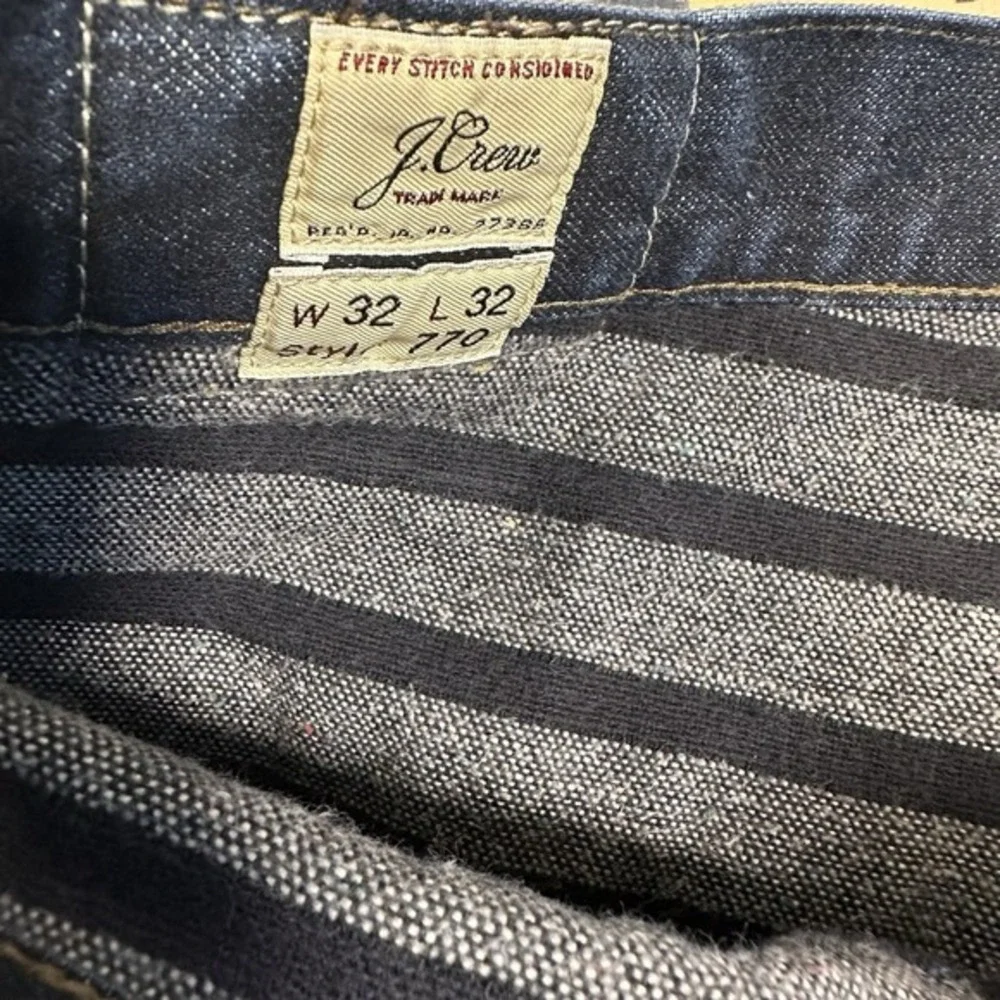 J Crew 770 Jeans 32X29.5 Blue Straight Flannel Lined‎ Japanese Kaihara Casual
